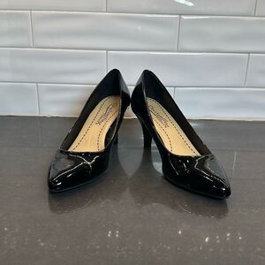 City Classified Comfort Patent Kitten Heels